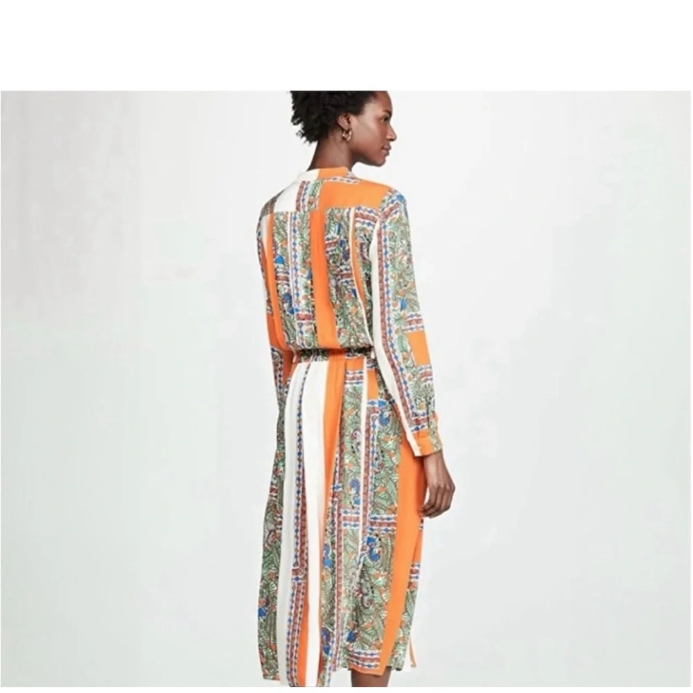 Orange Patterned Midi Dress - Picture 13 of 15